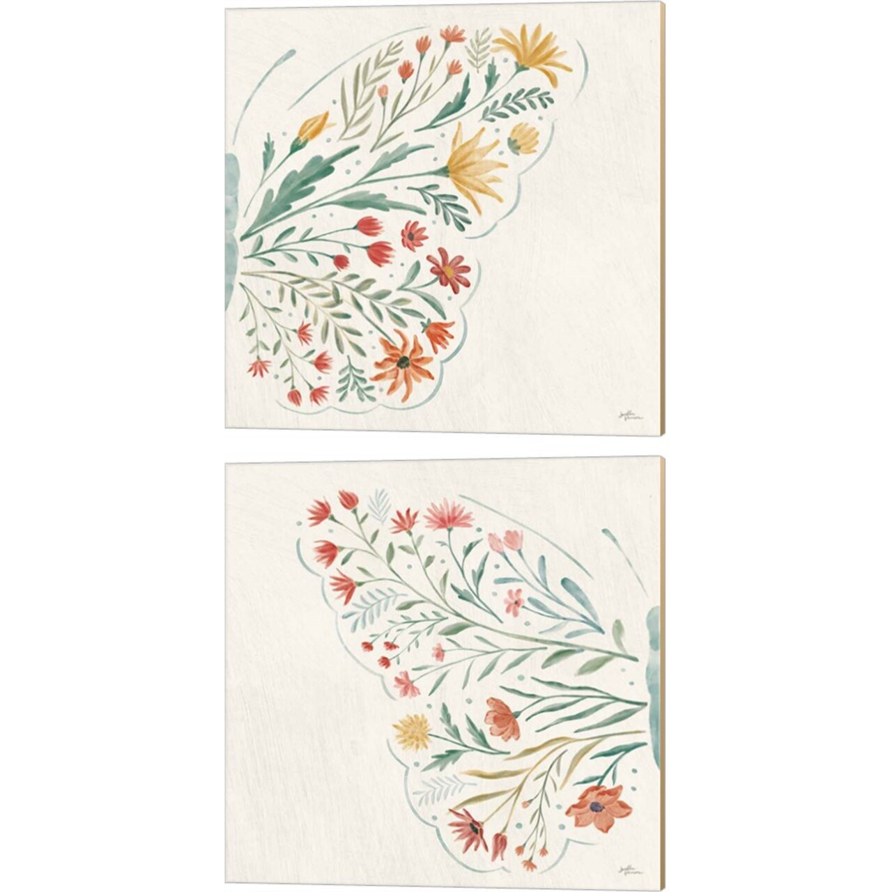 Wildflower Vibes No Words by Janelle Penner 14" x 14" Canvas Wall Art (Set of 2)